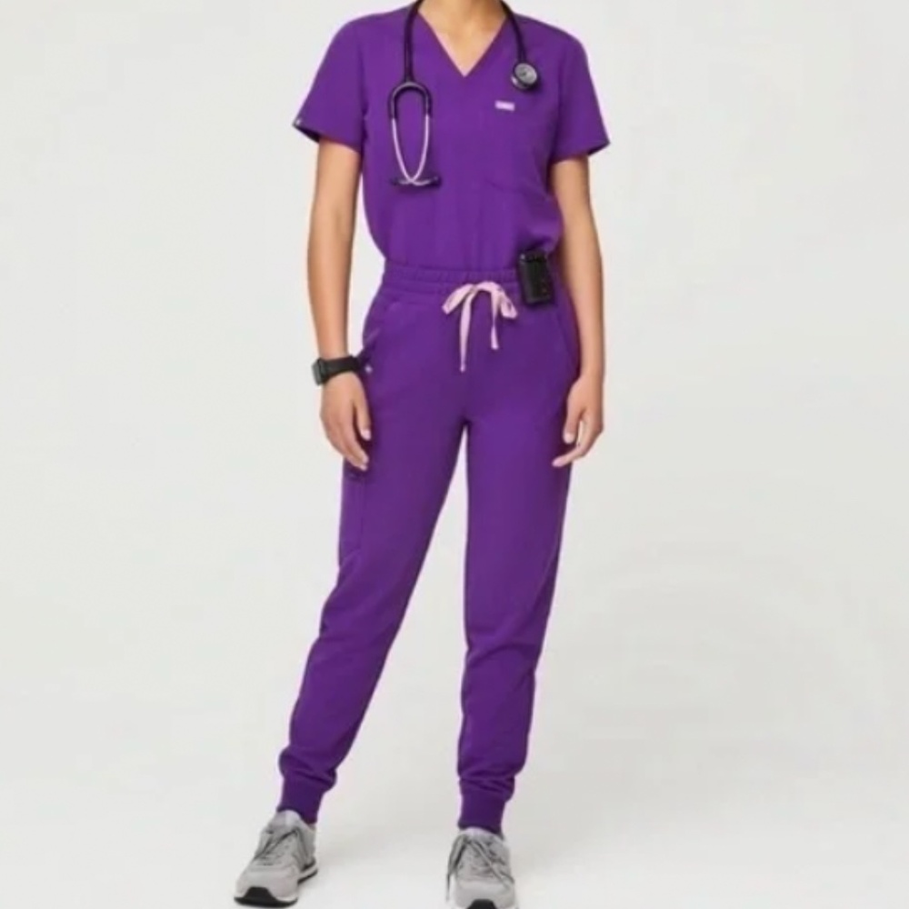 Figs Digital Grape Zamora Jogger Pant Scrubs XL Petite